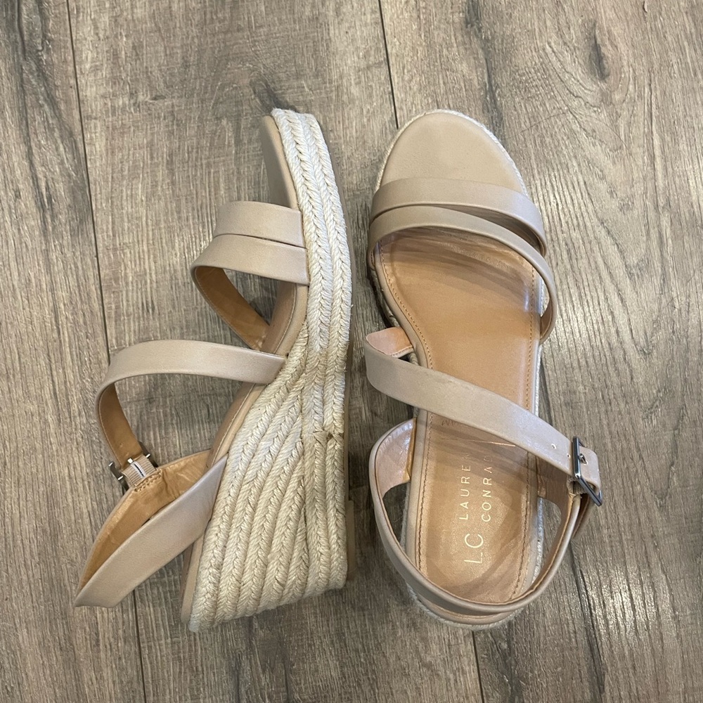 Nude wedge sandals size 10